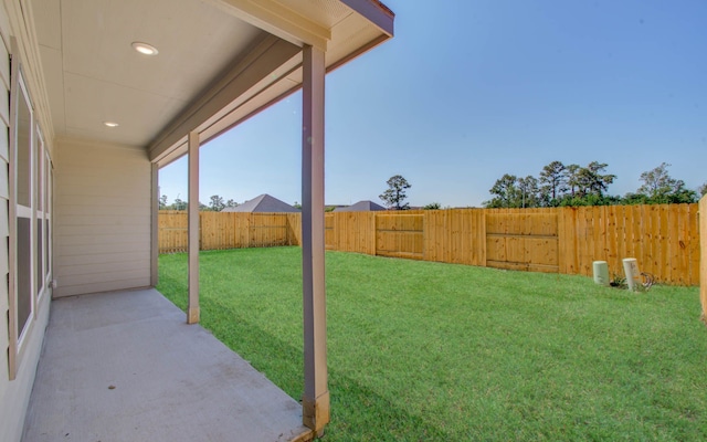 view of yard featuring a patio area