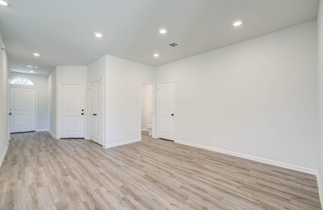 empty room featuring light wood-type flooring