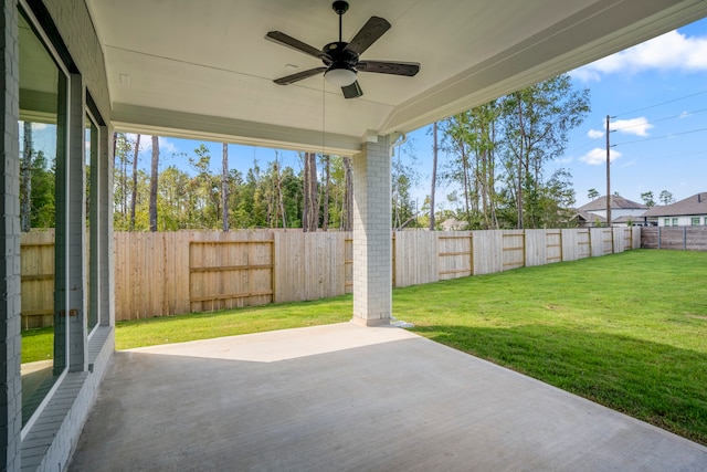 view of patio / terrace with ceiling fan