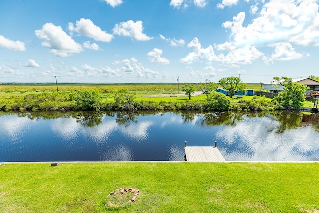 view of water feature featuring a dock