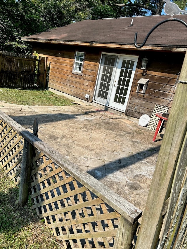 exterior space featuring french doors