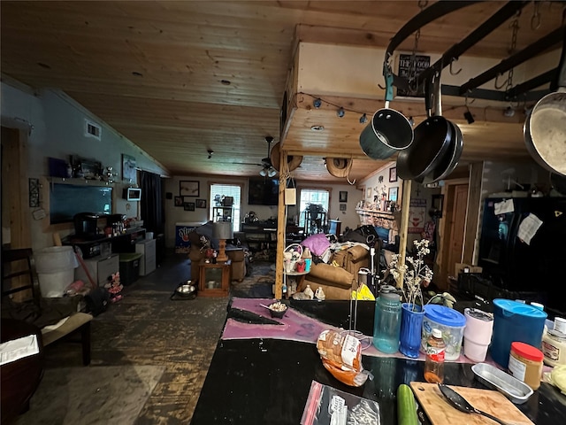 misc room featuring wood ceiling