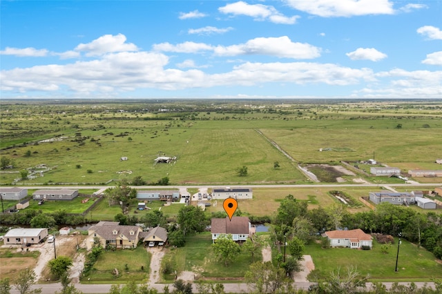 drone / aerial view with a rural view