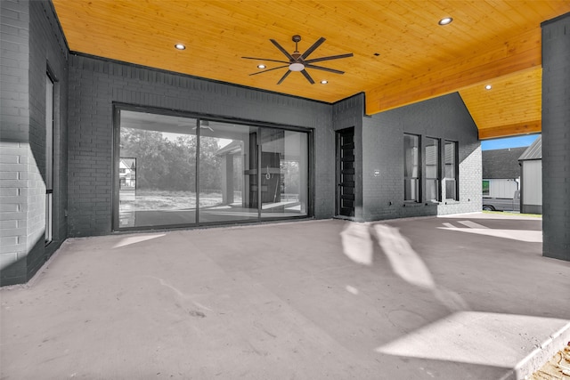 view of patio with ceiling fan