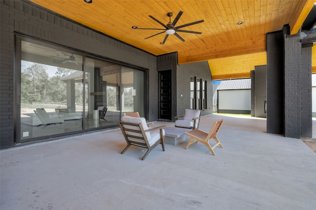 view of patio / terrace with ceiling fan