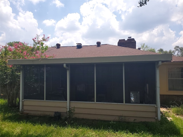 exterior space with a sunroom