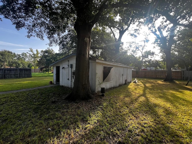 view of home's exterior with a lawn