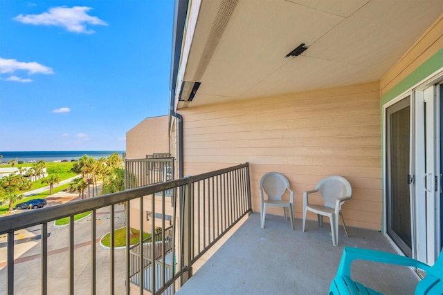 balcony with a water view