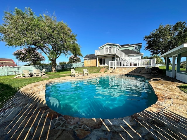 view of pool featuring a fenced in pool and a fenced backyard