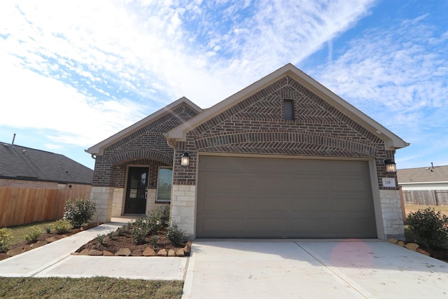 view of front facade with a garage