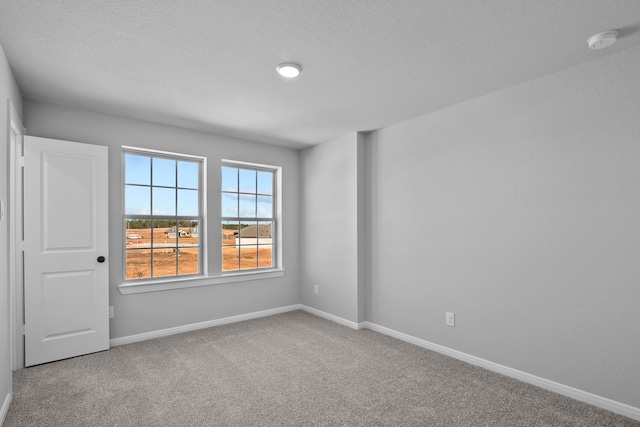 carpeted spare room featuring a textured ceiling