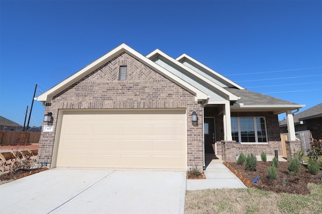 craftsman inspired home featuring a garage