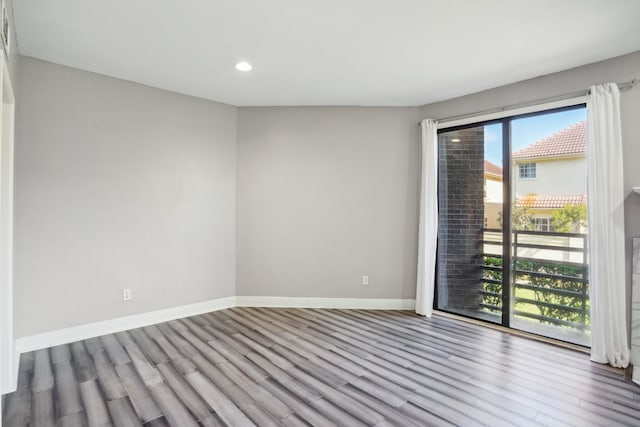 empty room with light wood-type flooring