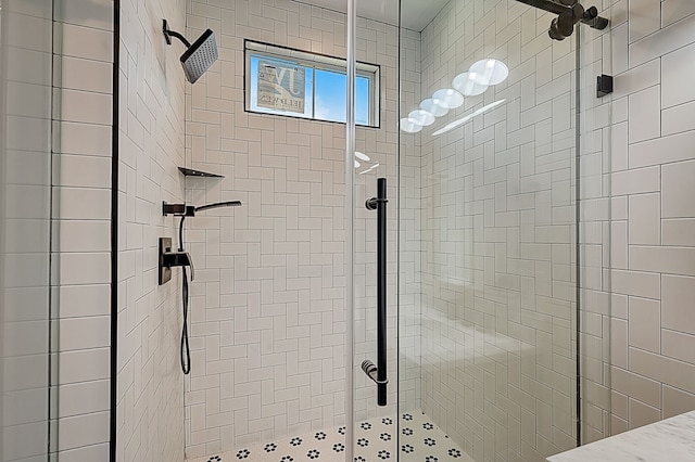 bathroom featuring walk in shower