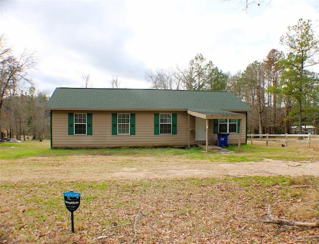 view of single story home