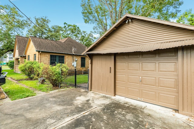 view of garage