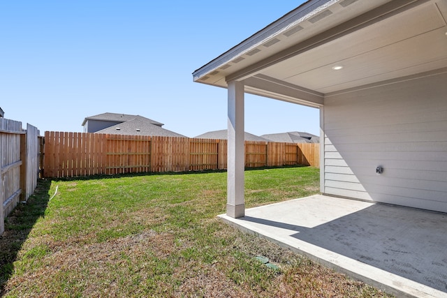 view of yard with a patio area