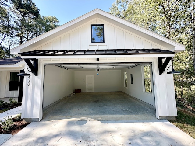 garage featuring a carport