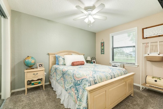 131 Bastrop Bayou Dr, Angleton, TX 77515 - carpeted bedroom featuring baseboards, a ceiling fan, and a textured ceiling
