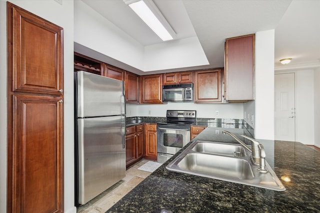 kitchen with sink and stainless steel appliances