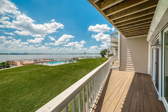 balcony with a water view