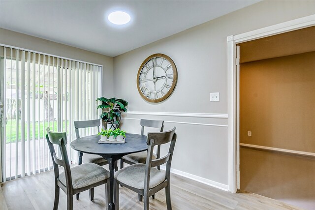 dining area featuring light hardwood / wood-style floors