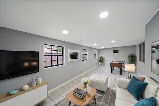 view of tiled living room