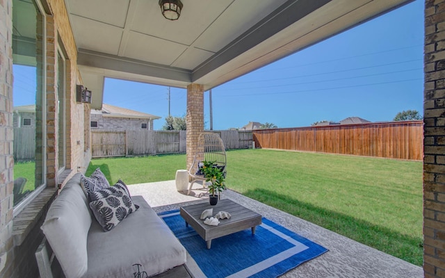 view of patio / terrace featuring an outdoor hangout area