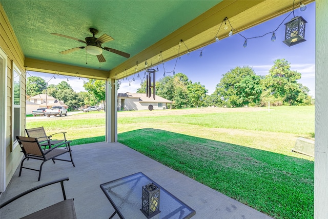 view of patio / terrace with ceiling fan