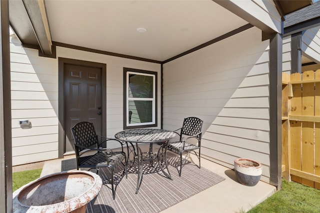 view of patio with an outdoor fire pit