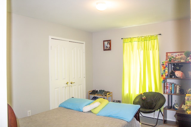 bedroom featuring a closet