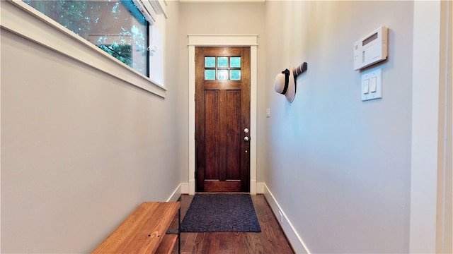 doorway featuring hardwood / wood-style floors