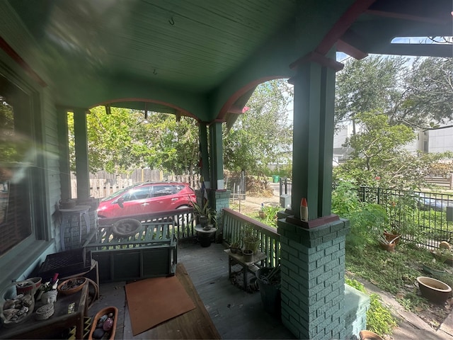 view of patio featuring a porch