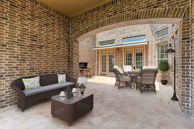 view of patio / terrace featuring an outdoor living space