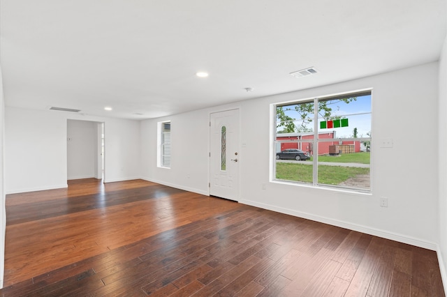 foyer with hardwood / wood-style flooring