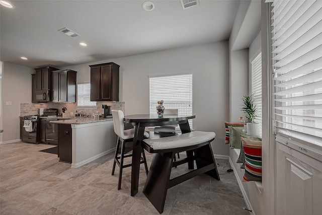 dining room with sink