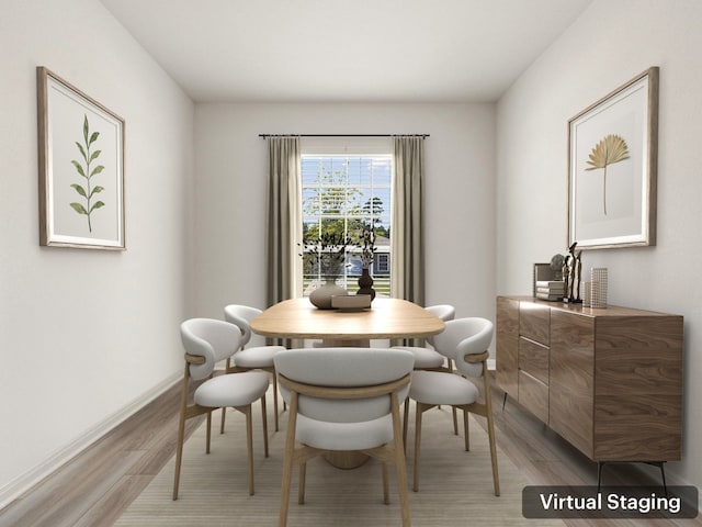 dining room featuring light hardwood / wood-style flooring