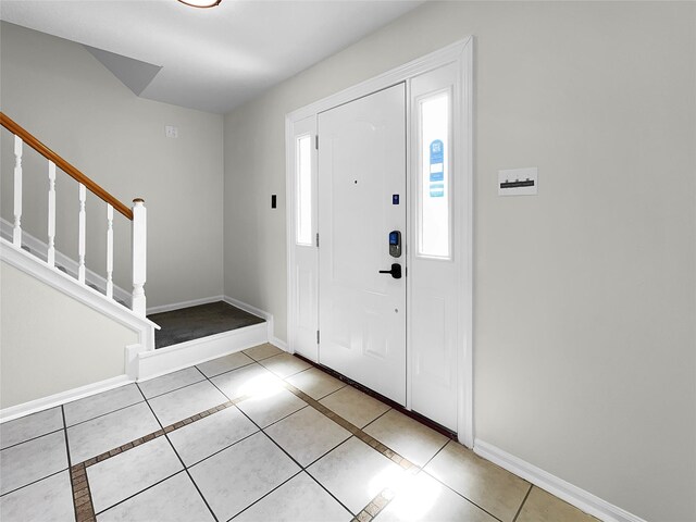 view of tiled foyer