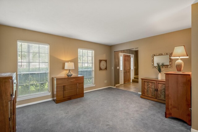 interior space featuring carpet flooring