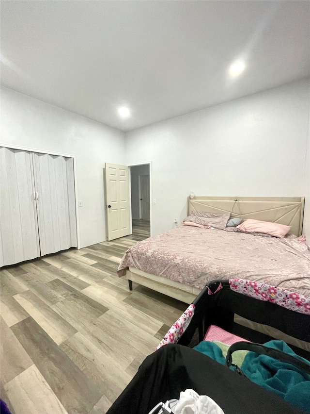 bedroom featuring light hardwood / wood-style flooring