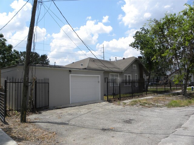 view of garage