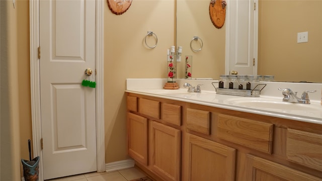 bathroom featuring vanity and tile patterned floors