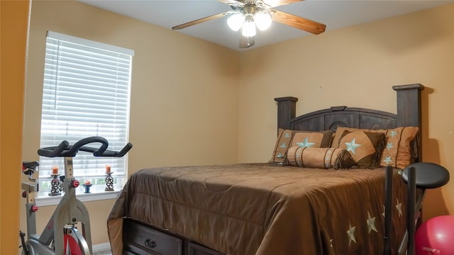 bedroom with ceiling fan