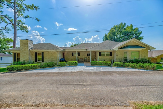 view of single story home