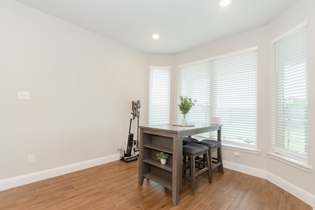 interior space featuring light wood-type flooring