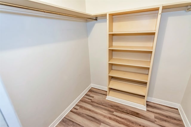 walk in closet featuring hardwood / wood-style flooring