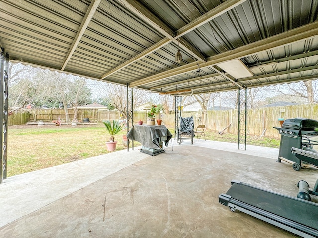 view of patio with area for grilling