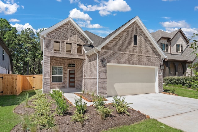 craftsman inspired home featuring a garage