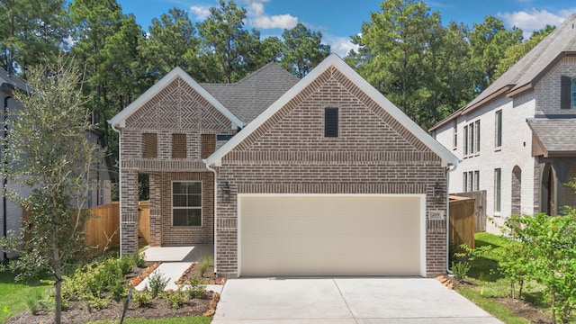 view of front facade with a garage