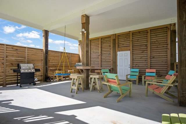 view of patio with grilling area